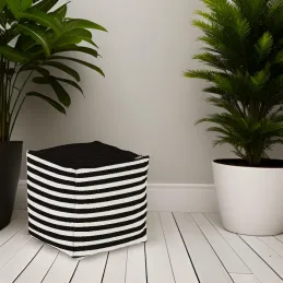 Pouf de jardin en coton 40 x 40 cm Stripes