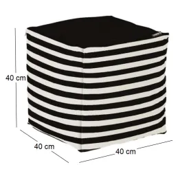 Pouf de jardin en coton 40 x 40 cm Stripes
