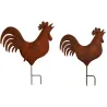 Silhouettes coq en fer (Lot de 2)