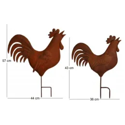Silhouettes coq en fer (Lot de 2)