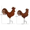 Silhouettes coq en fer (Lot de 2)
