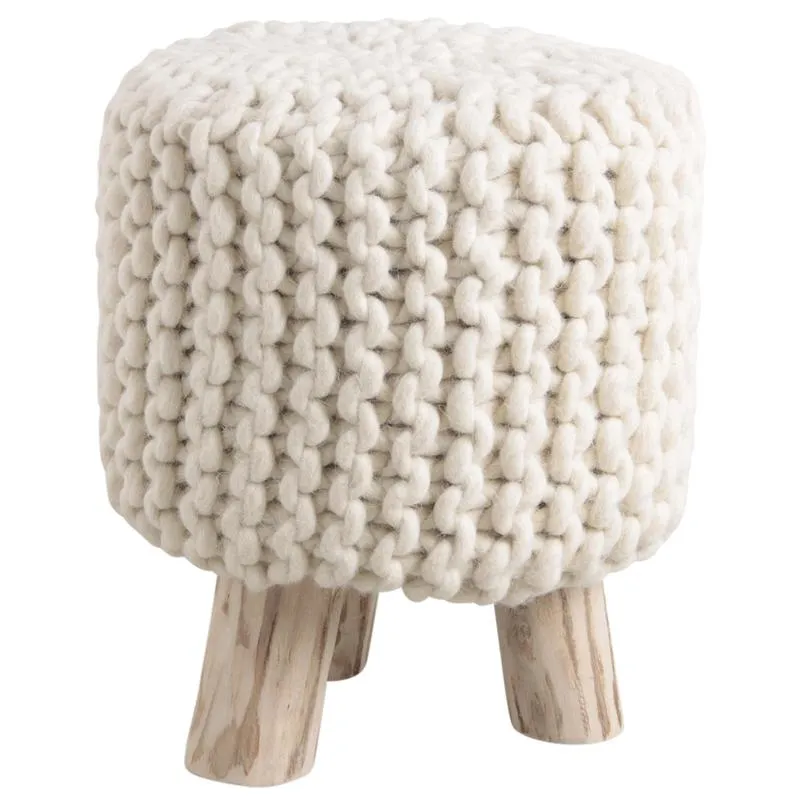 Tabouret laine et bois Douceur