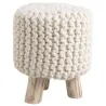 Tabouret laine et bois Douceur