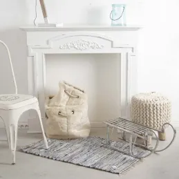Tabouret laine et bois Douceur