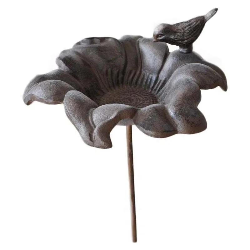 Mangeoire à oiseaux en fonte Fleur 24 x 100 cm