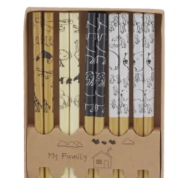 5 paires de baguettes chinoises en bambou