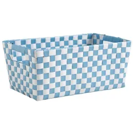Panier de rangement Damier bleu et blanc