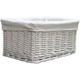 Corbeille de rangement osier blanc