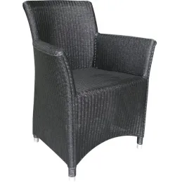 Fauteuil sapporo noir en loom et rotin