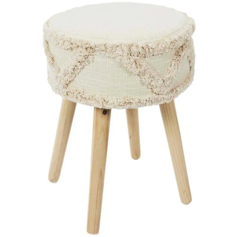Tabouret rond pieds en pin Mirage