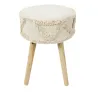 Tabouret rond pieds en pin Mirage