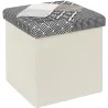 Pouf coffre pliable Patchwork gris