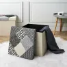 Pouf coffre pliable Patchwork gris