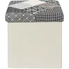 Pouf coffre pliable Patchwork gris