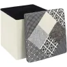 Pouf coffre pliable Patchwork gris