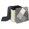 Pouf coffre pliable Patchwork gris