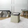 Pouf coffre pliable Patchwork gris