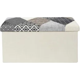 Banc coffre pliable Patchwork gris