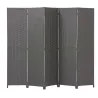 Paravent 5 panneaux en nylon noir
