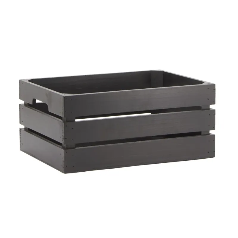 Caisse noire de rangement en pin