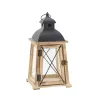 Lanternes en pin et métal (Lot de 2)