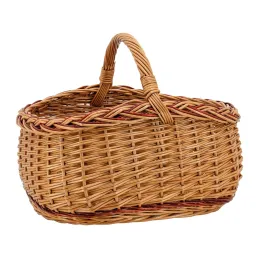 Panier en osier buff et marron