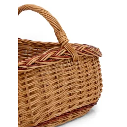 Panier en osier buff et marron