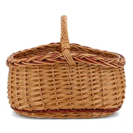 Panier en osier buff et marron
