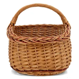 Panier en osier buff et marron