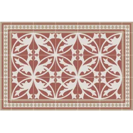 Tapis en vinyle effet carreaux de ciment carreaux 7 rouge