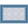 Tapis en vinyle effet carreaux de ciment 8 bleu
