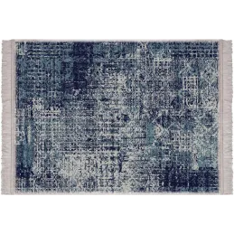 Tapis en vinyle effet tissage bleu nuit