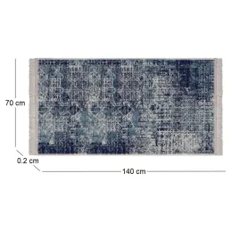 Tapis en vinyle effet tissage bleu nuit