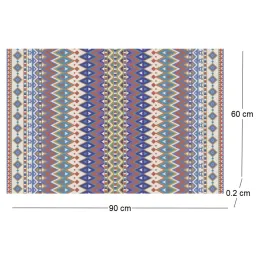 Tapis en vinyle effet tissage violet multicolore