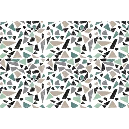 Tapis en vinyle effet mosaique vert