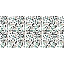 Tapis en vinyle effet mosaique vert