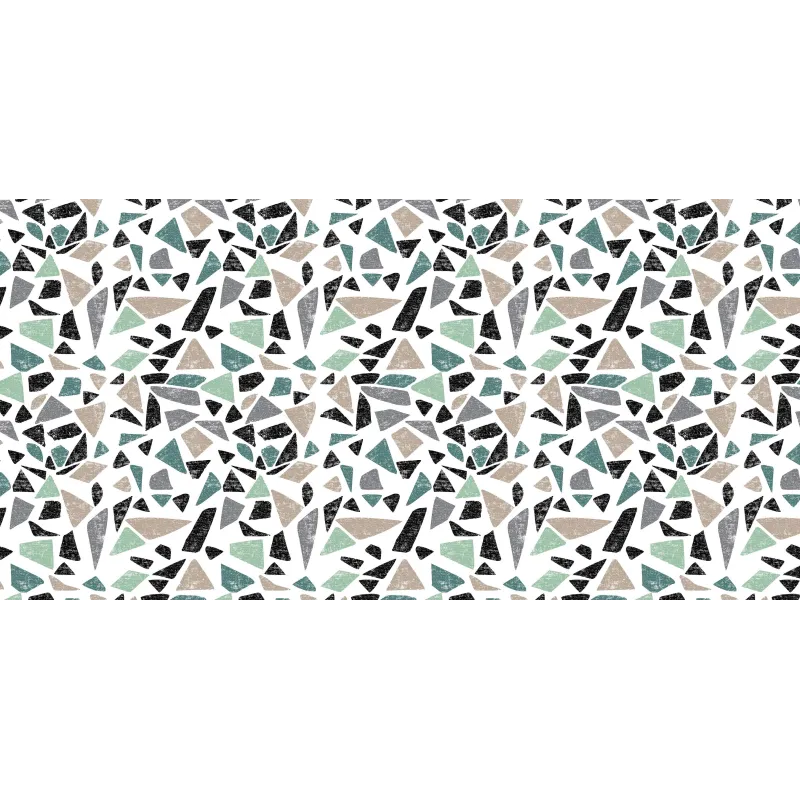 Tapis en vinyle effet mosaique vert