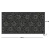 Tapis en vinyle fleurs mandala noir