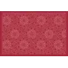 Tapis en vinyle fleurs mandala rouge