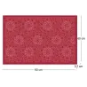 Tapis en vinyle fleurs mandala rouge