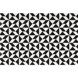 Tapis en vinyle graphique noir et blanc