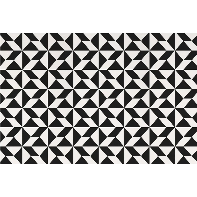 Tapis en vinyle graphique noir et blanc