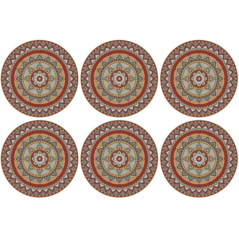Set de table rond mandala 38 cm (Lot de 6)