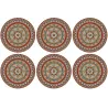 Set de table rond mandala 38 cm (Lot de 6)
