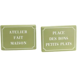 Plaques décoratives en métal Cuisine Green (Lot de 2)
