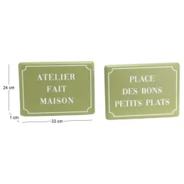 Plaques décoratives en métal Cuisine Green (Lot de 2)