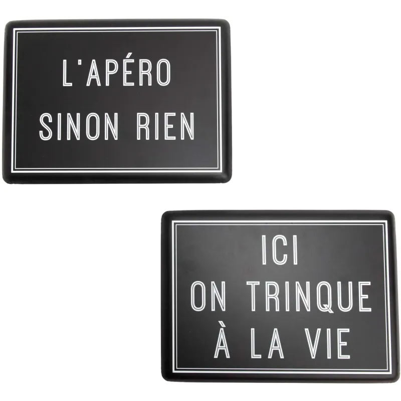 Plaques décoratives en métal Apéro (Lot de 2)