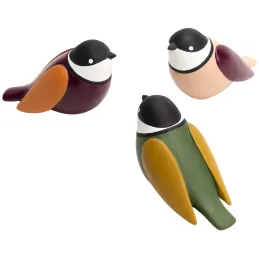 Oiseaux colorés à poser en polyérsine (Lot de 3)