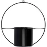 Jardinière déco ronde d'intérieur en métal noir