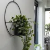 Jardinière déco ronde d'intérieur en métal noir